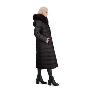 Tahari Nellie Long Coat for Women-Insulated Jacket w/ Removable Faux Fur Trim M